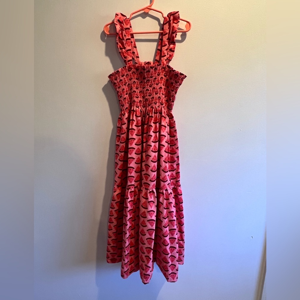 NWOT Tea Collection Smocked Watermelon Sun Maxi Dress, Girls size 10 - Picture 4 of 6